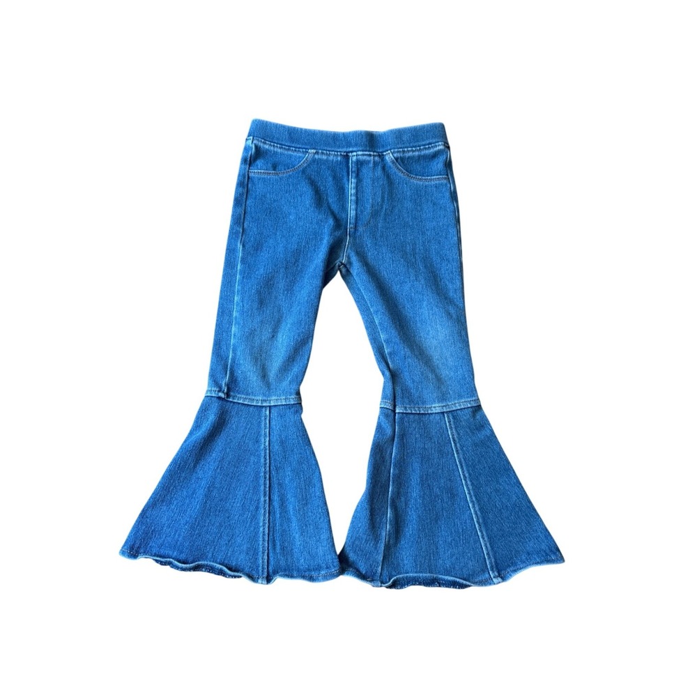 Happy Threads Bell Bottom Pants Kids Blue Boho Flare Jeans SIZE 3T